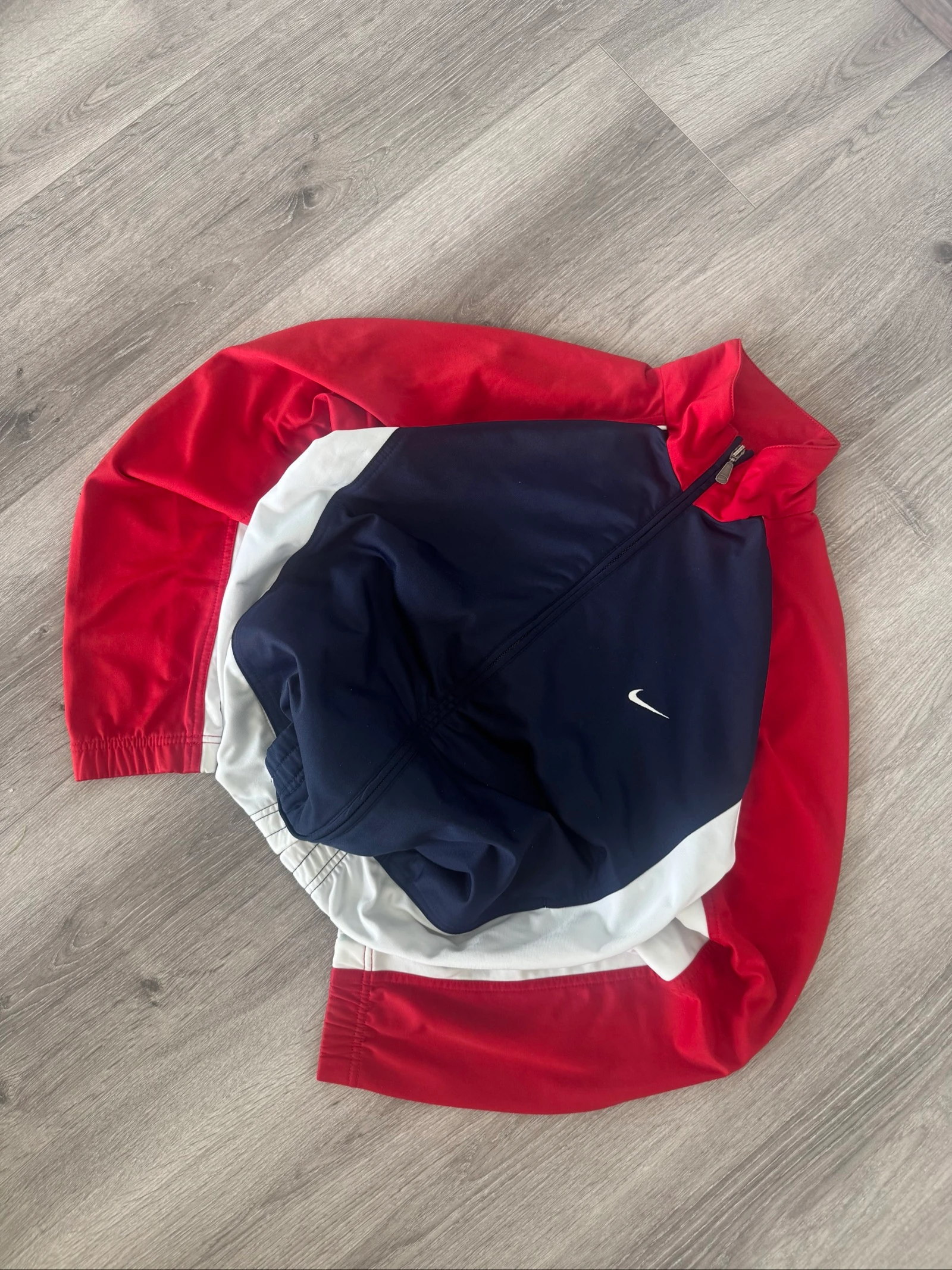 Nike Vintage Track Jacket Full Zip Navy Red White Y2K 00s Streetwear Swoosh M – photo 3